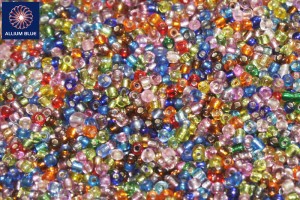 12/0 Glass Seed Bead With Silver Lined Round Hole, Assorted, Glass Seed Bead, Mixed Color, 2mm