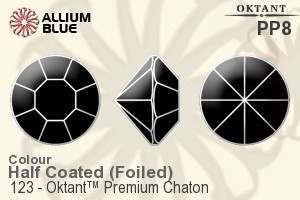 Oktant™ Premium Chaton (123) PP8 - Color (Half Coated) With Gold Foiling