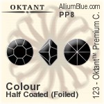 Oktant™ Premium チャトン (123) PP8 - カラー（ハーフ　コーティング） 裏面ゴールドフォイル