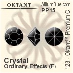 Oktant™ Premium チャトン (123) PP15 - クリスタル エフェクト 裏面ゴールドフォイル