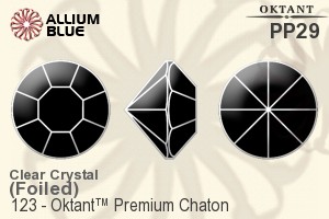Oktant™ Premium Chaton (123) PP29 - Clear Crystal With Gold Foiling
