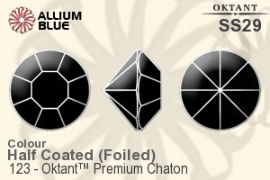 Oktant™ Premium Chaton (123) SS29 - Color (Half Coated) With Gold Foiling