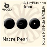 Preciosa Round Half-Hole MAXIMA Crystal Nacre Pearl (13110012) 12mm