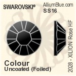 施華洛世奇 XILION 施亮 玫瑰 熨底平底石 (2038) SS20 - 白色（半塗層） 銀色水銀底
