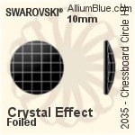 施華洛世奇 棋盤圓形 熨底平底石 (2035) 6mm - 白色（半塗層） 鋁質水銀底