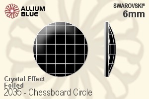 Swarovski Chessboard Circle Flat Back No-Hotfix (2035) 6mm - Crystal Effect With Platinum Foiling