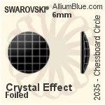 スワロフスキー Chessboard Circle ラインストーン (2035) 20mm - クリスタル 裏面プラチナフォイル