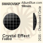 施華洛世奇 棋盤圓形 平底石 (2035) 6mm - 白色（半塗層） 白金水銀底