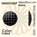 施华洛世奇 棋盘圆形 平底石 (2035) 6mm - 颜色 白金水银底