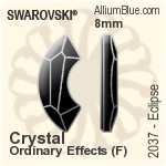 スワロフスキー Eclipse フラットバック ラインストーン (2037) 14mm - クリスタル（オーディナリー　エフェクト） プラチナフォイル