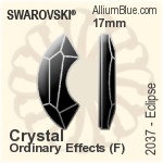 施華洛世奇 橢圓形 手縫石 (3210) 24x17mm - 透明白色 白金水銀底