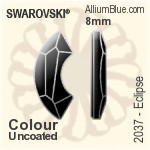 Swarovski Eclipse Flat Back No-Hotfix (2037) 17mm - Colour (Uncoated) With Platinum Foiling