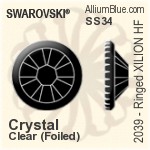 Swarovski XILION Rose Rimmed Flat Back Hotfix (2029) SS20 - Colour (Half Coated) With Aluminum Foiling
