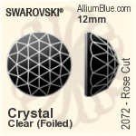 Swarovski Ringed XILION Rose Flat Back Hotfix (2039) SS34 - Clear Crystal With Silver Foiling