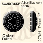 スワロフスキー Framed ラインストーン ホットフィックス (2078/H) SS20 - カラー（ハーフ　コーティング） 裏面シルバーフォイル