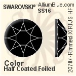 Swarovski Rimmed XIRIUS Rose Flat Back Hotfix (2078/I) SS34 - Color (Half Coated) With Silver Foiling