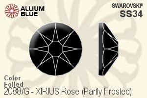 スワロフスキー XIRIUS Rose (Partly Frosted) ラインストーン (2088/G) SS34 - カラー 裏面プラチナフォイル