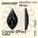 Swarovski Flame Flat Back No-Hotfix (2205) 10mm - Crystal Effect With Platinum Foiling
