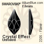 Swarovski Flame Flat Back No-Hotfix (2205) 14mm - Crystal Effect With Platinum Foiling