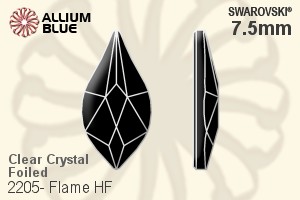 Swarovski Flame Flat Back Hotfix (2205) 7.5mm - Clear Crystal With Aluminum Foiling