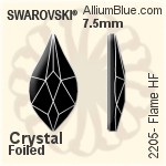 施華洛世奇 Flame 熨底平底石 (2205) 14mm - 白色（半塗層） 鋁質水銀底