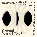 施华洛世奇 圆拱形 马眼形 平底石 (2208/4) 10x5.5mm - 白色（半涂层） 白金水银底