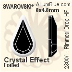 Swarovski Rimmed Drop Flat Back Hotfix (2300/I) 8x4.8mm - Color (Half Coated) With Aluminum Foiling