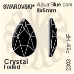 Swarovski Pear Flat Back Hotfix (2303) 14x9mm - Clear Crystal With Aluminum Foiling