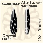 Swarovski Raindrop Flat Back No-Hotfix (2304) 14x3.9mm - Clear Crystal With Platinum Foiling