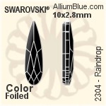 スワロフスキー Raindrop ラインストーン (2304) 10x2.8mm - カラー 裏面プラチナフォイル