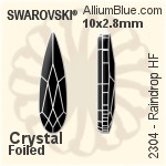 Swarovski Raindrop Flat Back Hotfix (2304) 10x2.8mm - Clear Crystal With Aluminum Foiling