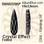 施華洛世奇 Raindrop 熨底平底石 (2304) 14x3.9mm - 透明白色 鋁質水銀底