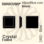 施華洛世奇 Base 平底石 (2402) 6mm - 透明白色 白金水銀底