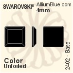 Swarovski Base Flat Back No-Hotfix (2402) 4mm - Color Unfoiled