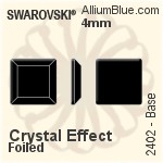 施華洛世奇 Base 平底石 (2402) 4mm - 顏色（半塗層） 無水銀底