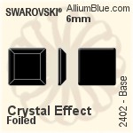 Swarovski Base Flat Back No-Hotfix (2402) 6mm - Crystal Effect With Platinum Foiling