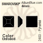Swarovski Pyramid Flat Back No-Hotfix (2403) 10mm - Color Unfoiled