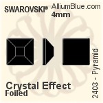 Swarovski Diamond Shape Flat Back Hotfix (2773) 5x3mm - Clear Crystal With Aluminum Foiling