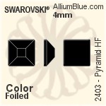 Swarovski Pyramid Flat Back Hotfix (2403) 6mm - Color (Half Coated) With Aluminum Foiling