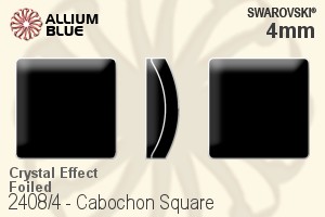 Swarovski Cabochon Square Flat Back No-Hotfix (2408/4) 4mm - Crystal Effect With Platinum Foiling