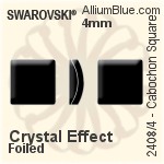 施華洛世奇 圓拱形 正方形 平底石 (2408/4) 6mm - 水晶珍珠 白金水銀底