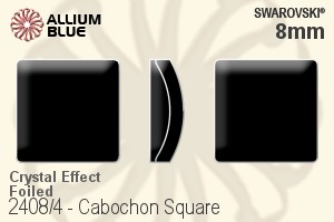 Swarovski Cabochon Square Flat Back No-Hotfix (2408/4) 8mm - Crystal Effect With Platinum Foiling