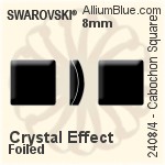 施華洛世奇 圓拱形 正方形 平底石 (2408/4) 8mm - 水晶珍珠 白金水銀底