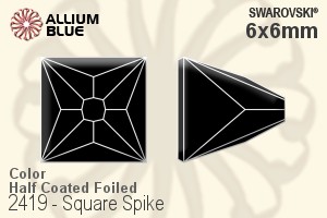 SWAROVSKI 2419 6X6MM BLACK DIAMOND SHIMMER F