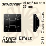 Swarovski Classic Square Flat Back No-Hotfix (2483) 10mm - Clear Crystal With Platinum Foiling