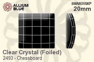 Swarovski Chessboard Flat Back No-Hotfix (2493) 20mm - Clear Crystal With Platinum Foiling