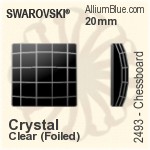 施华洛世奇 Chessboard 平底石 (2493) 20mm - Crystal (Ordinary Effects) With Platinum Foiling
