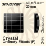 施華洛世奇 棋盤 平底石 (2493) 8mm - 白色（半塗層） 白金水銀底