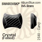 施華洛世奇 Curvy 平底石 (2540) 9x7mm - 透明白色 白金水銀底