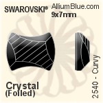 施華洛世奇 Curvy 平底石 (2540) 9x7mm - 透明白色 白金水銀底